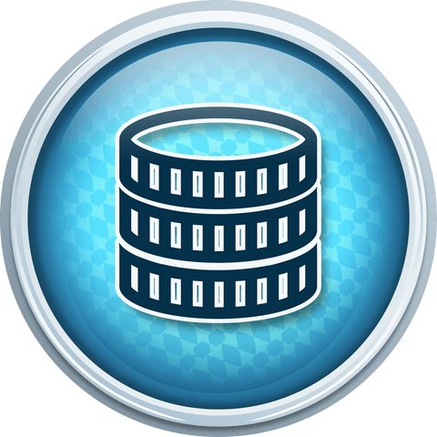 transparent database icon on blue circular background - Download Free Stock Videos Pikwizard.com