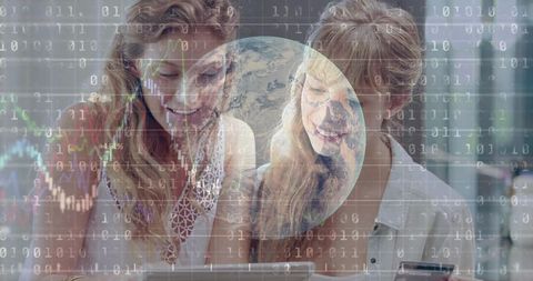 Digital collaboration in modern office setting