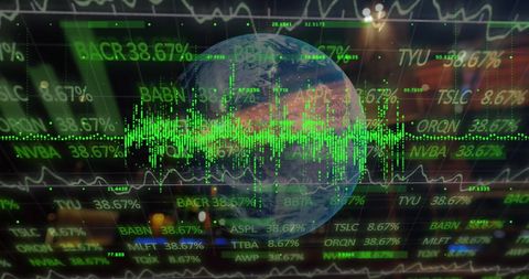 Global Business Data Processing with Digital Interface Overlay - Download Free Stock Images Pikwizard.com