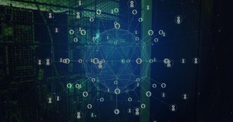 AI Chatbot Network Overlaid on Server Room - Download Free Stock Images Pikwizard.com
