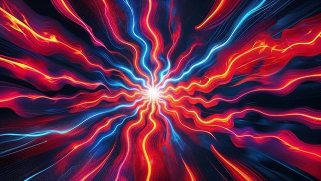 Vibrant energy streams radiating from a cosmic core