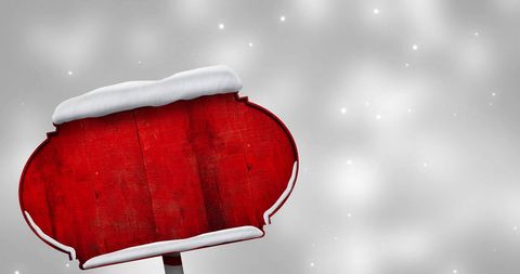 Snowy wooden sign background with space for text