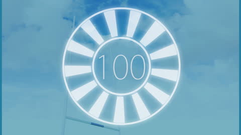 Animated Cloud Icon with Blue Background and Dynamic Scope Dial