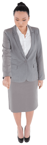 Asian Businesswoman in Professional Attire on Transparent Background