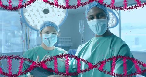 Surgeons in Scrubs Preparing for Surgery in Hospital Operating Room
