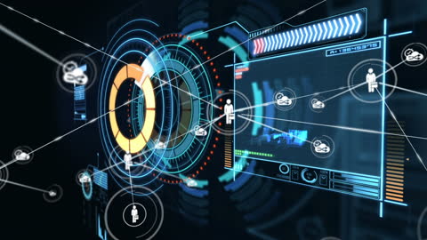 Futuristic Data Network and Digital Interface Concept