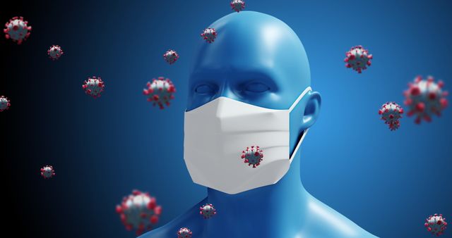 3D Medical Mannequin Head with Mask and Coronavirus - Download Free Stock Images Pikwizard.com