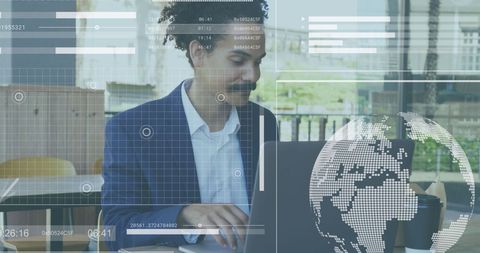 Businessman Working with Global Data Network Interface - Download Free Stock Images Pikwizard.com