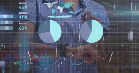 Digital Technology and Data Visualization Concept