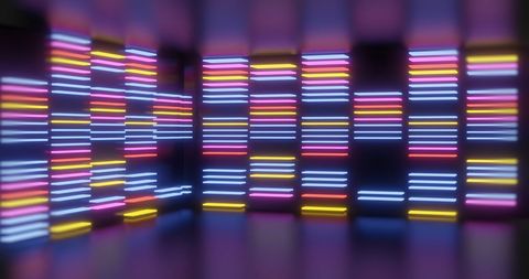 Vibrant Neon Lines Creating Dynamic Illusion