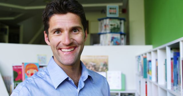 Happy Teacher in Elementary Classroom Smiling - Download Free Stock Images Pikwizard.com