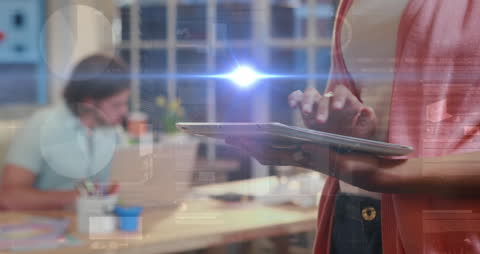 Digital Network Connections Over Business Professional