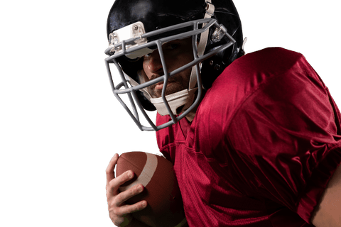 Caucasian Athlete Intense Focus Transparent Background