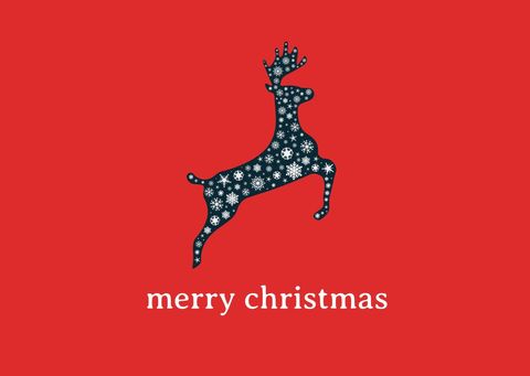 festive reindeer with snowflakes on red holiday background - Download Free Stock Templates Pikwizard.com