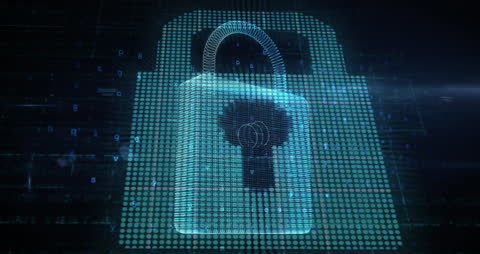 Digital Security Concept with Futuristic Padlock