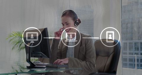 Professional Woman Engaging in Virtual Business Communication - Download Free Stock Images Pikwizard.com