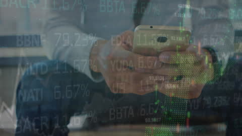 Businessman Analyzing Financial Data on Mobile Device