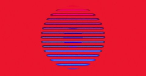 Vibrant Abstract Lines Creating Colorful Orb on Red Background - Download Free Stock Images Pikwizard.com