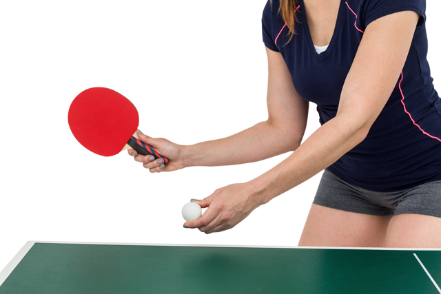 Female Athlete in Action Playing Table Tennis, Transparent Background - Download Free Stock Videos Pikwizard.com