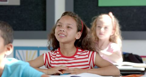 Smiling Student in Classroom Engaged in Learning - Download Free Stock Images Pikwizard.com