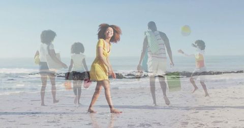 Family Vacation Fun on Sunlit Beach