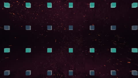Floating Cubes Over Sparkling Abstract Background