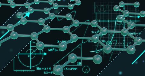 molecular structure with complex mathematical equations in scientific perspective - Download Free Stock Images Pikwizard.com