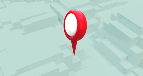 Digital Location Marker Over Abstract Map Background