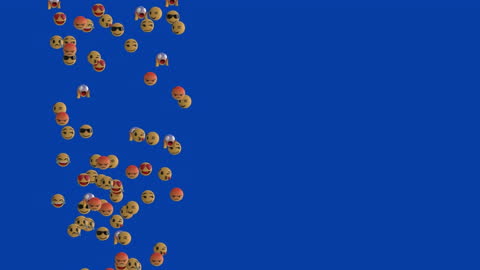 Animated Emojis Expressing Emotions on Blue Background