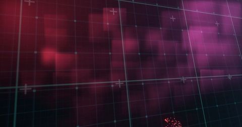 Digital Wave Over Grid Network with Red Abstract Background - Download Free Stock Images Pikwizard.com