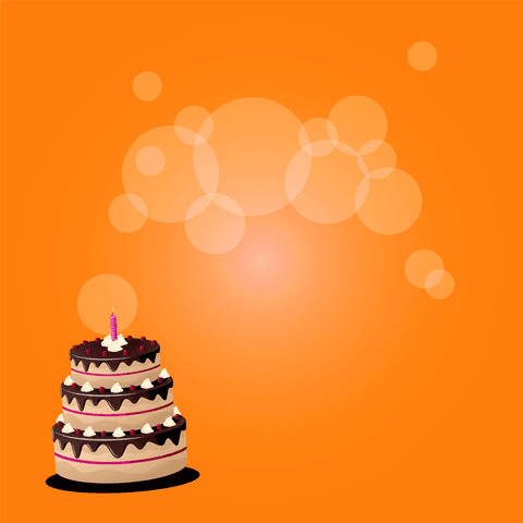 transparent birthday cake illustration on vibrant orange background - Download Free Stock Videos Pikwizard.com
