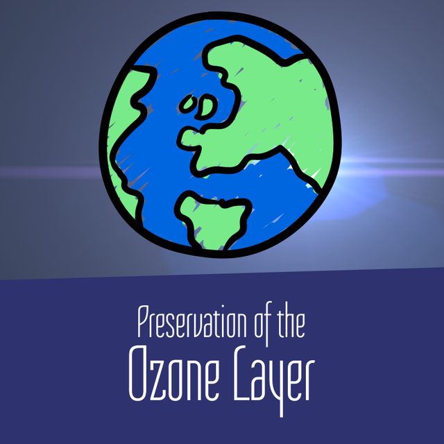 Illustration of planet earth with preservation of the ozone layer text, copy space - Download Free Stock Videos Pikwizard.com