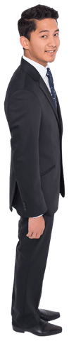 Transparent Smiling Businessman Standing Confidently