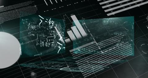 Futuristic Data and Math Equations on Virtual Interface - Download Free Stock Images Pikwizard.com