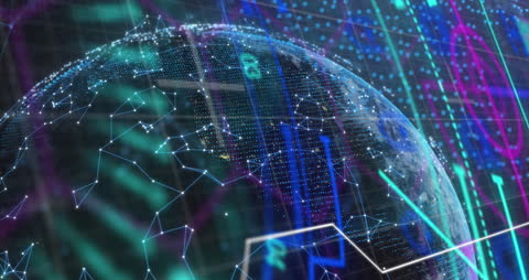 Digital Globe with Network Connections Illustrating Global Networking