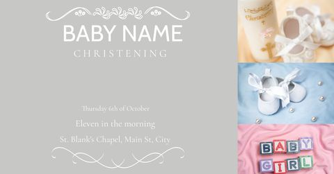 Elegant Baby Christening Invitation with Pastel Colors and Decorations - Download Free Stock Templates Pikwizard.com