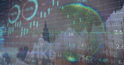 Global Finance Data Visualization with World Map Overlay - Download Free Stock Images Pikwizard.com
