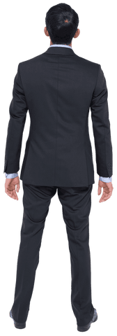Transparent Businessman Standing in Suit with Back to Camera