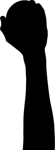 Transparent Silhouette Hand Holding Ball for Sports Design