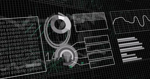 Futuristic Financial Data Interface over Digital Grid - Download Free Stock Images Pikwizard.com