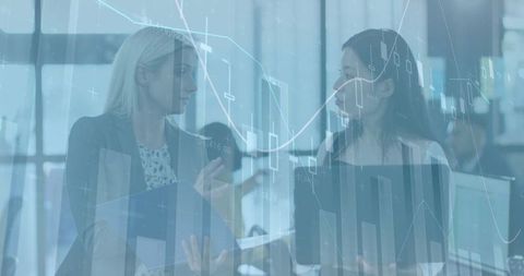 Business Professionals Discussing with Digital Analytics Overlay - Download Free Stock Images Pikwizard.com