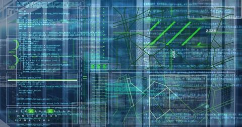 Futuristic Interface Displaying Code with Wireframe Mapping - Download Free Stock Images Pikwizard.com