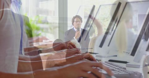 Digital connection in modern business office