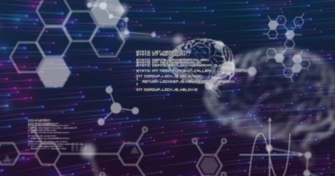 Futuristic Digital Data Processing with Brain and Code Overlay - Download Free Stock Images Pikwizard.com