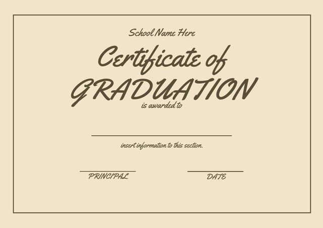 Elegant Graduation Certificate Template for Educational and Professional Achievements - Download Free Stock Templates Pikwizard.com