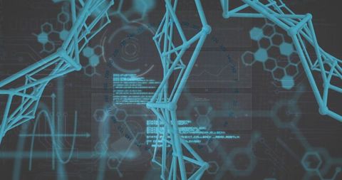 Futuristic digital network interface with 3d lattice