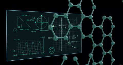 futuristic interface with molecular structure and scientific data - Download Free Stock Images Pikwizard.com