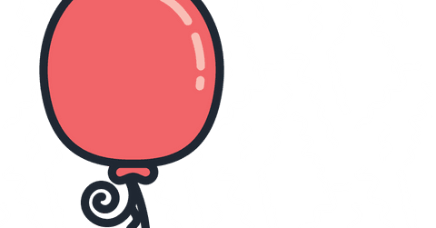 Transparent red balloon and confetti party design