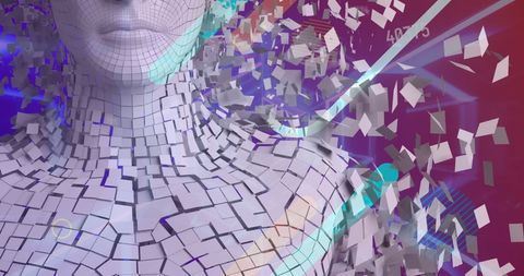 Digital transformation and human integration in technology concept