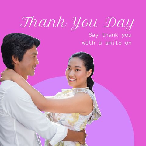 Happy Couple Embracing for Thank You Day Celebration
